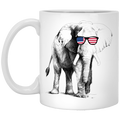 Elephant Coffee Mug Elephant American Flag Glasses 11oz - 15oz White Mug CustomCat