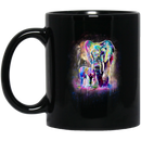 Elephant Coffee Mug Elephant And Baby Walking In WIld Father And Son Elephant Cute 11oz - 15oz Black Mug CustomCat