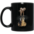 Elephant Coffee Mug Elephant Baby Elephant Mature Elephant Water Surface Mammoth Fiction 11oz - 15oz Black Mug CustomCat