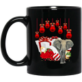 Elephant Coffee Mug Elephant Christmas 11oz - 15oz Black Mug CustomCat