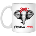 Elephant Coffee Mug Elephant Mom Hippie Ribbon 11oz - 15oz White Mug CustomCat