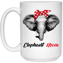 Elephant Coffee Mug Elephant Mom Hippie Ribbon 11oz - 15oz White Mug CustomCat