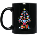 Elephant Coffee Mug Elephant On Christmas Tree Led Light Bell Blue Elephant Gift 11oz - 15oz Black Mug CustomCat