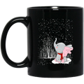 Elephant Coffee Mug Elephant Under Snow Christmas 11oz - 15oz Black Mug CustomCat