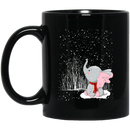 Elephant Coffee Mug Elephant Under Snow Christmas 11oz - 15oz Black Mug CustomCat