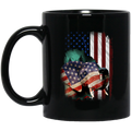 Elephant Coffee Mug Elephant USA American Flag 11oz - 15oz Black Mug CustomCat
