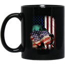 Elephant Coffee Mug Elephant USA American Flag 11oz - 15oz Black Mug CustomCat