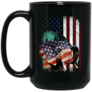 Elephant Coffee Mug Elephant USA American Flag 11oz - 15oz Black Mug CustomCat