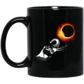 Elephant Coffee Mug Elephant Watching Eclipse Moon Over The Sun Dark Night Elephant Gift 11oz - 15oz Black Mug CustomCat