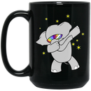 Elephant Coffee Mug Funny Dancing Dabbing Elephant With Sunglasses Puzzle Awareness Day Gift 11oz - 15oz Black Mug CustomCat