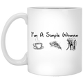Elephant Coffee Mug I'm A Simple Woman Coffee Cup Pizza Elephant Gift For Girl 11oz - 15oz White Mug CustomCat