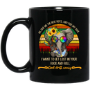 Elephant Coffee Mug I Want To Get Lost In Your Rock And Roll And Drift Away Hippie Elephant 11oz - 15oz Black Mug CustomCat