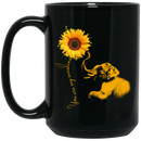 Elephant Coffee Mug I Want To Get Lost In Your Rock And Roll And Drift Away Hippie Elephant 11oz - 15oz Black Mug CustomCat