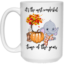 Elephant Coffee Mug It's The Most Wonderful Time Of The Year Elephant Halloween 11oz - 15oz White Mug CustomCat
