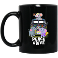 Elephant Coffee Mug Peace Love Elephant 11oz - 15oz Black Mug CustomCat