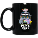 Elephant Coffee Mug Peace Love Elephant 11oz - 15oz Black Mug CustomCat