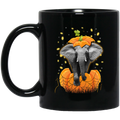 Elephant Coffee Mug Pumpkin Elephant Halloween 11oz - 15oz Black Mug CustomCat