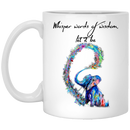 Elephant Coffee Mug Whisper Words Of Wisdom Let It Be Elephant Colorful 11oz - 15oz White Mug CustomCat