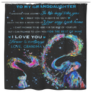 Elephant Shower Curtains To My Granddaughter I Love You Grandma Elephant For Bathroom Decor