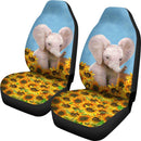 Elephant Sunflower Car Seat Cover Seat Set Of 2