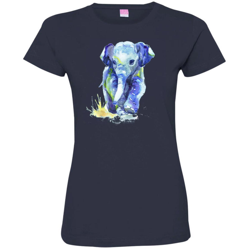 Elephant T-Shirt Baby Elephant Walking On Water Cute Elephant Walk Gift Tee Shirt CustomCat