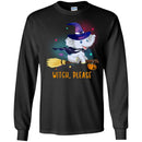 Elephant T-Shirt Baby Witch Elephant Flying Please Riding Broom Pumpkin Halloween Gift Tee Shirt CustomCat