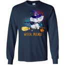 Elephant T-Shirt Baby Witch Elephant Flying Please Riding Broom Pumpkin Halloween Gift Tee Shirt CustomCat