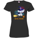 Elephant T-Shirt Baby Witch Elephant Flying Please Riding Broom Pumpkin Halloween Gift Tee Shirt CustomCat