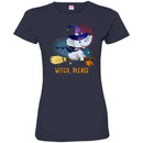 Elephant T-Shirt Baby Witch Elephant Flying Please Riding Broom Pumpkin Halloween Gift Tee Shirt CustomCat