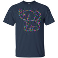 Elephant T-Shirt Colorful Elephant Baby Elephant Led Light Around Elephant Christmas Gift Tee Shirt CustomCat