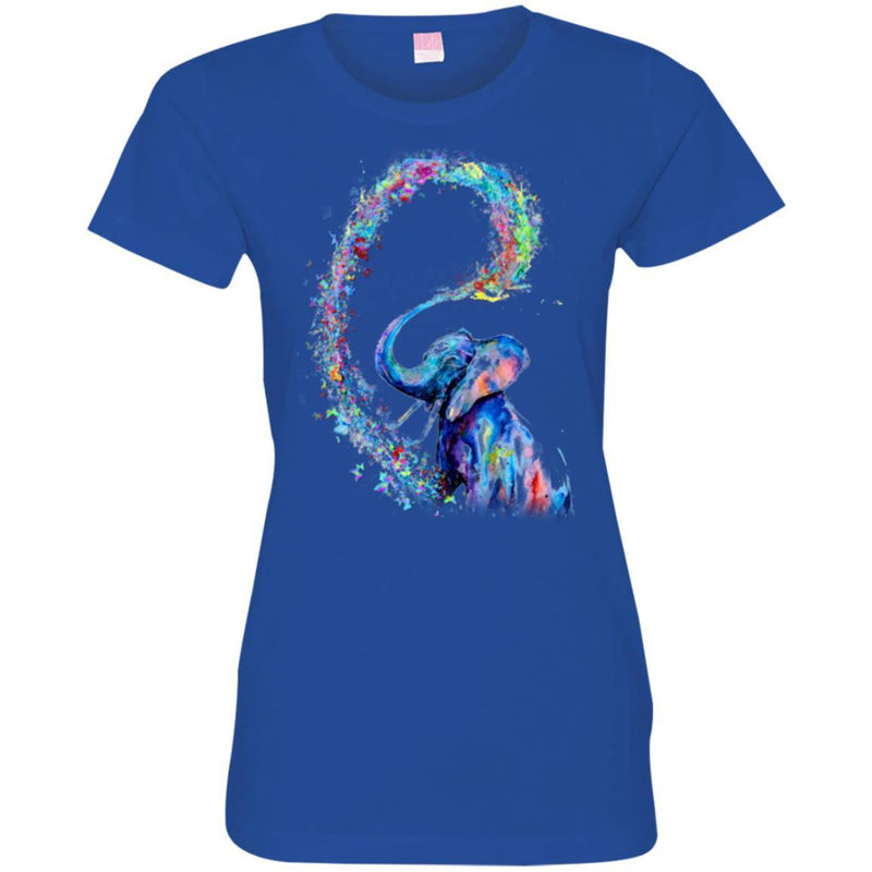 Elephant T-Shirt Colorful Elephant Drawing Hawaiian Expression Tees Colorful Graphic Tee Shirt CustomCat