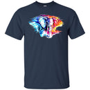 Elephant T-Shirt Colorful Elephant In Wild Hot And Cold Elephant Tee Shirt CustomCat