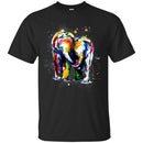 Elephant T-Shirt Colorful Elephant Walking Baby Elephant Lean On Me Elephant Calf Tee Shirt CustomCat