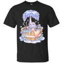 Elephant T-Shirt Cute Baby Elephant Bathing Enjoy Elephant In Bathtub Spraying Water Tee Shirt CustomCat