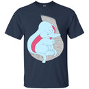 Elephant T-Shirt Cute Baby Elephant Sleep On Trunk White Elephant Big Ears Elephant Tee Shirt CustomCat