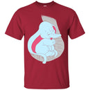 Elephant T-Shirt Cute Baby Elephant Sleep On Trunk White Elephant Big Ears Elephant Tee Shirt CustomCat