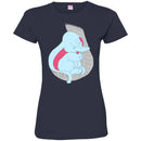 Elephant T-Shirt Cute Baby Elephant Sleep On Trunk White Elephant Big Ears Elephant Tee Shirt CustomCat
