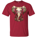 Elephant T-Shirt Cute Baby Elephant With Headphone Glasses Sitting Elephant Tee Shirt CustomCat
