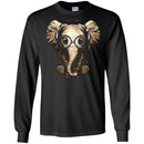 Elephant T-Shirt Cute Baby Elephant With Headphone Glasses Sitting Elephant Tee Shirt CustomCat