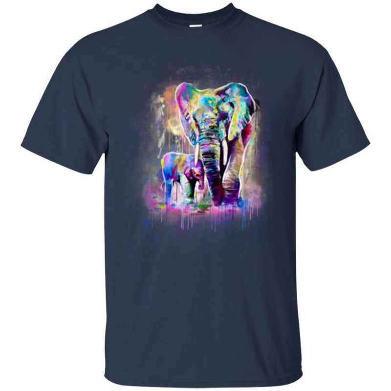 Elephant T-Shirt Elephant And Baby Walking In WIld Father And Son Elephant Cute Tee Shirt CustomCat