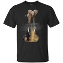 Elephant T-Shirt Elephant Baby Elephant Mature Elephant Water Surface Mammoth Fiction Tee Shirt CustomCat