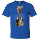 Elephant T-Shirt Elephant Baby Elephant Mature Elephant Water Surface Mammoth Fiction Tee Shirt CustomCat