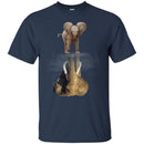 Elephant T-Shirt Elephant Baby Elephant Mature Elephant Water Surface Mammoth Fiction Tee Shirt CustomCat
