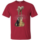 Elephant T-Shirt Elephant Baby Elephant Mature Elephant Water Surface Mammoth Fiction Tee Shirt CustomCat