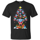 Elephant T-Shirt Elephant On Christmas Tree Led Light Bell Blue Elephant Gift Tee Shirt CustomCat