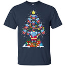 Elephant T-Shirt Elephant On Christmas Tree Led Light Bell Blue Elephant Gift Tee Shirt CustomCat