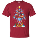 Elephant T-Shirt Elephant On Christmas Tree Led Light Bell Blue Elephant Gift Tee Shirt CustomCat