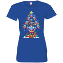 Elephant T-Shirt Elephant On Christmas Tree Led Light Bell Blue Elephant Gift Tee Shirt CustomCat
