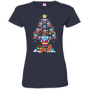 Elephant T-Shirt Elephant On Christmas Tree Led Light Bell Blue Elephant Gift Tee Shirt CustomCat