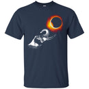 Elephant T-Shirt Elephant Watching Eclipse Moon Over The Sun Dark Night Elephant Gift Tee Shirt CustomCat